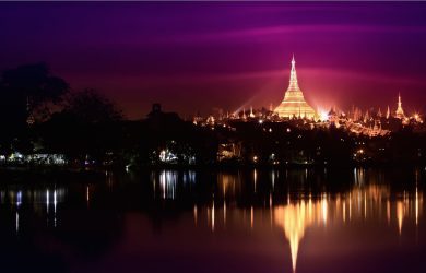 Destinations - Shwedagon Pagoda at night - Yangon - Sampan Travel