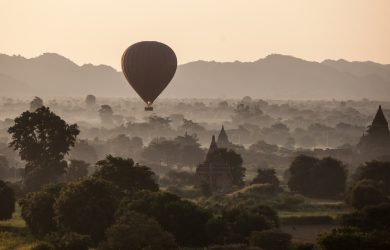 24 Hours in Bagan - Balloons with the trees - Myanmar - Sampan Travel