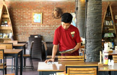 24 Hours in Bagan - student lays the table - Nyaung U Bagan - Sampan Travel