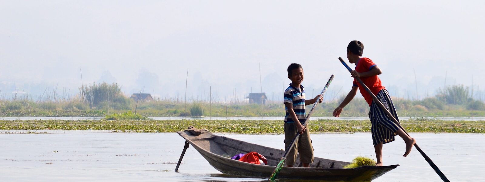 Boys on Inle Lake
