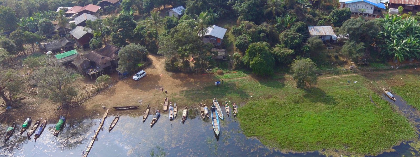 Exploring Indawgyi - drone shot facing west - Indawgyi Lake, Kachin State - Sampan Travel