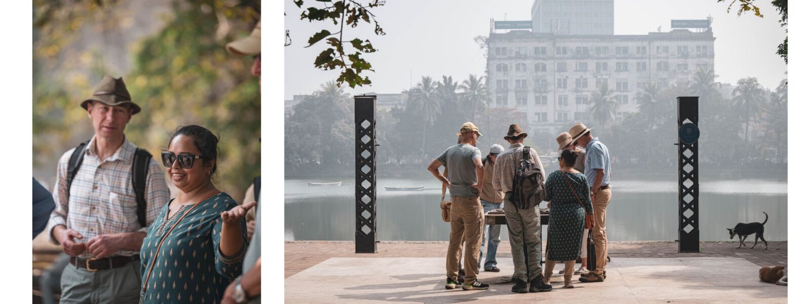 Kolkata guide Malini Basu with Rob Lyman and guests on the Forgotten War Tour - India