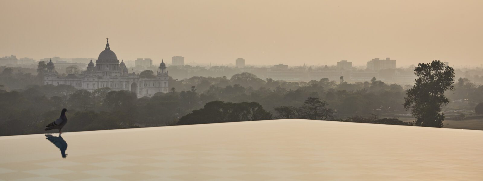 Victoria Memorial from the drawing room of the Glenburn Penthouse in Kolkata