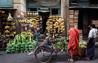 Monk in Downtown Yangon