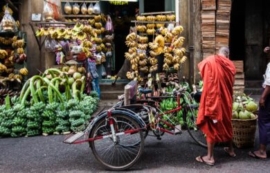 Monk in Downtown Yangon