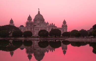 Victoria Memorial in Pink
