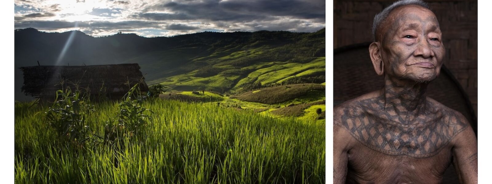 Nagaland lanscape and Konyak man