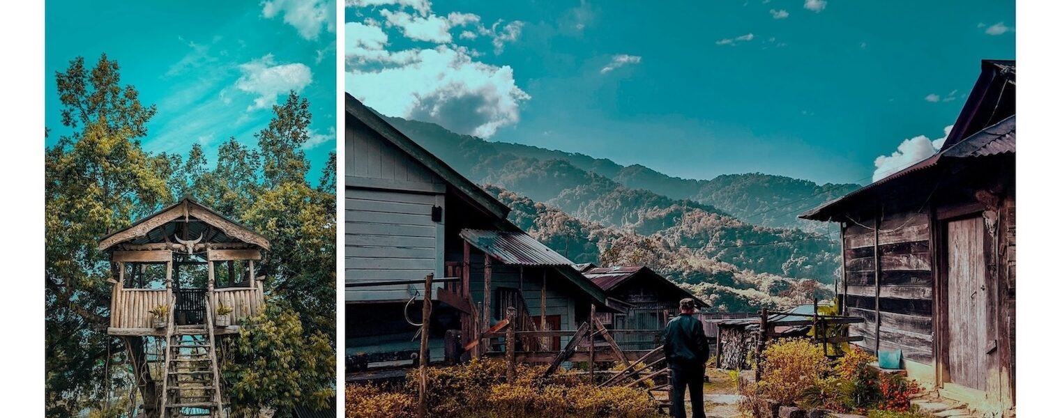 Treehouse in Nagaland; Naga village