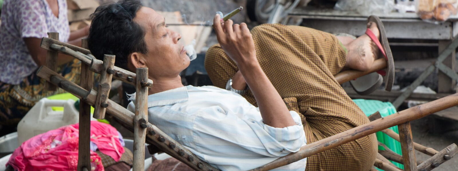 Man Smoking a Cheroot - Mandalay, Myanmar